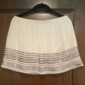 Abercrombie Sequin Mini Skirt, White, size M
